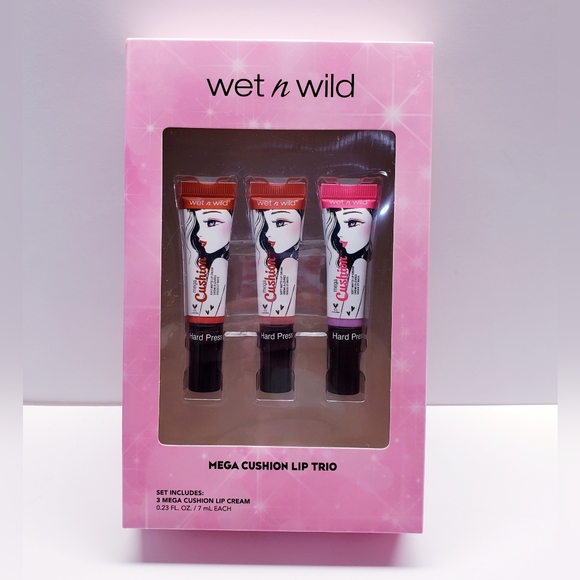 3X Wet n Wild MEGA CUSHION LIP CREAM TRIO, 0.23 oz./7mL each - Picture 2 of 3